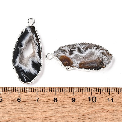 Natural Geode Agate Pendants G-G950-02P-1