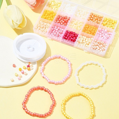 DIY Column Ceylon Glass Seed Beads Bracelets Making Kits SEED-FS0001-37-1