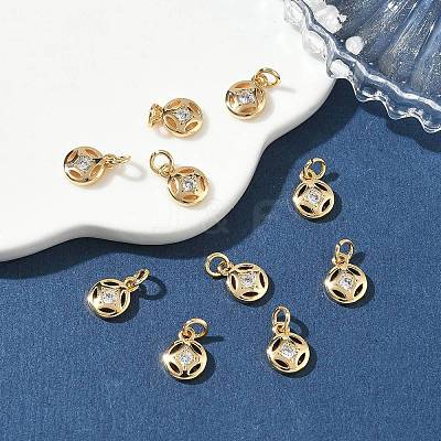SHEGRACE Brass Micro Pave Cubic Zirconia Pendants XGR-Q3D455-504G-1