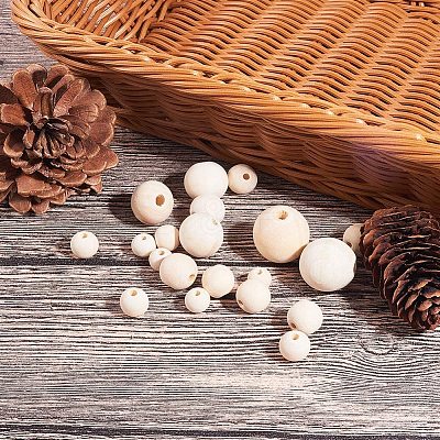 Unfinished Wood Beads WOOD-PH0008-16-1
