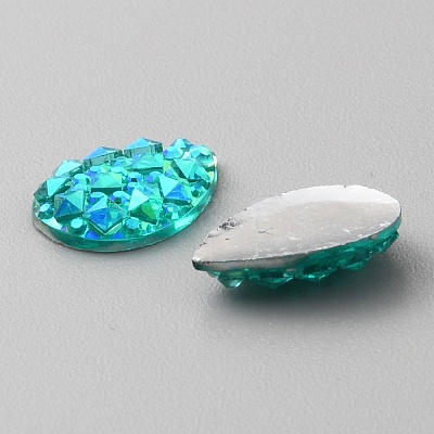 Opaque Resin Rhinestone Cabochons RESI-WH0035-29B-1