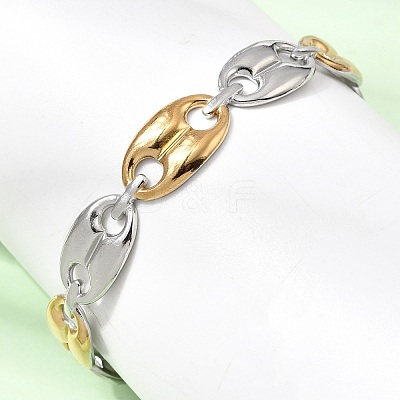 Two Tone 304 Stainless Steel Mariner Chain Cuff Bangles for Women SA-CBA82C8-07GP-1