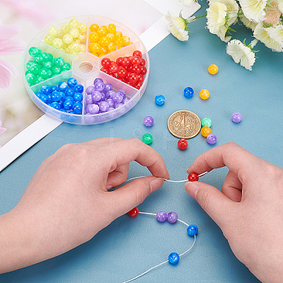 150Pcs 6 Colors Acrylic Beads MACR-PH0001-39-1