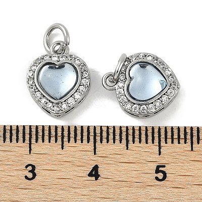 Brass Micro Pave Cubic Zirconia Charms KK-P283-03P-1