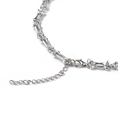 Alloy Skull Bib Necklace NJEW-L175-01AS-1
