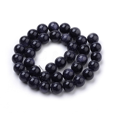 Synthetic Blue Goldstone Beads Strands G-S259-41-6mm-1