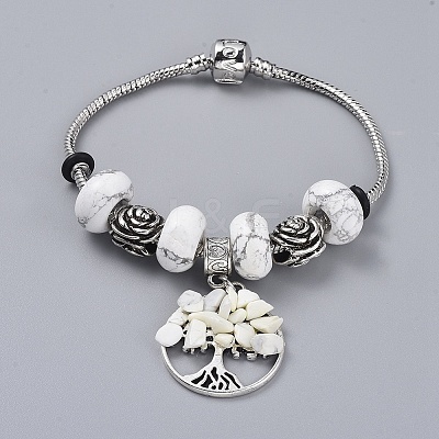 Brass European Bracelets BJEW-JB04795-04-1