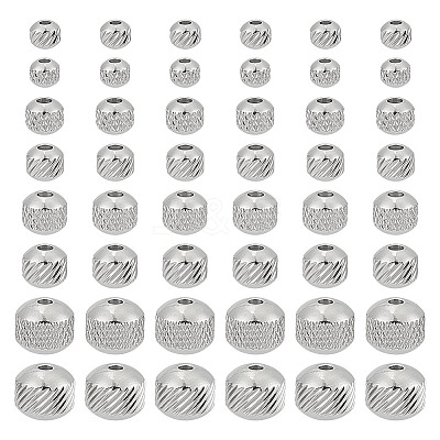 80Pcs 8 Styles 304 Stainless Steel Bead STAS-AR0002-04-1