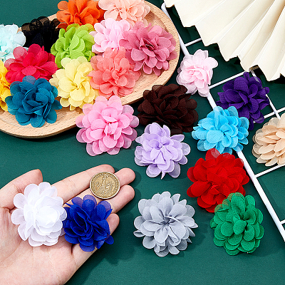 24Pcs Woven Flower Brooch JEWB-FH00008-1