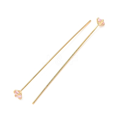 Brass Micro Pave Cubic Zirconia Stud Earring Findings CU-CBA4618-01G-02-1