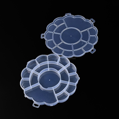 17 Grids Flower Plastic Bead Containers AJEW-YWC0001-06-1
