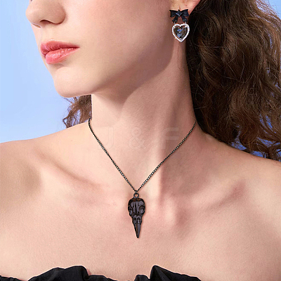 4Pcs 4 Colors Alloy Pendant Necklaces Set NJEW-FI0001-53-1
