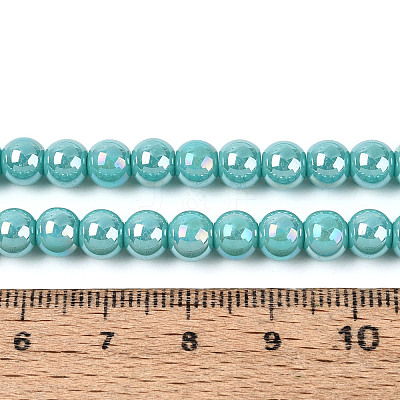 Electroplate Opaque Glass Beads Strands GLAA-T032-P6mm-AB24-1