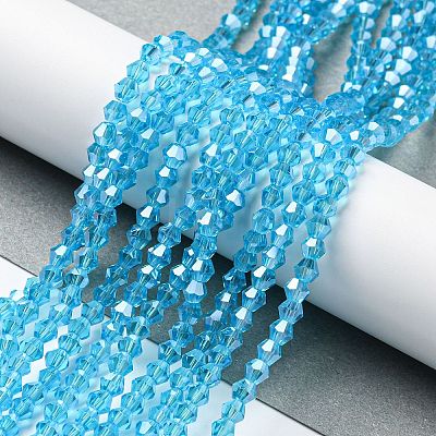 Transparent Electroplate Glass Beads Strands LS-EGLA-A039-T4mm-A19-1