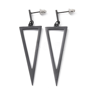 Alloy Hollow Out Triangle Dangle Stud Earrings for Women EJEW-WH0018-31EB-1
