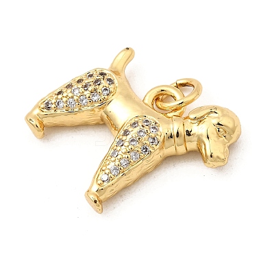 Brass Micro Pave Clear Cubic Zirconia Pendants KK-I360-049G-1