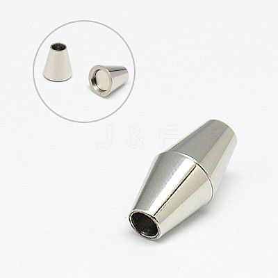 Tarnish Resistant 304 Stainless Steel Magnetic Clasps with Glue-in Ends STAS-K006-05C-3mm-1
