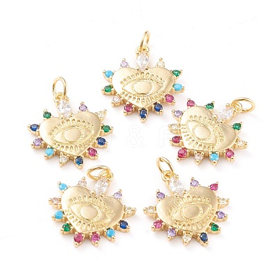 Brass Micro Pave Cubic Zirconia Pendants ZIRC-I043-02G-1