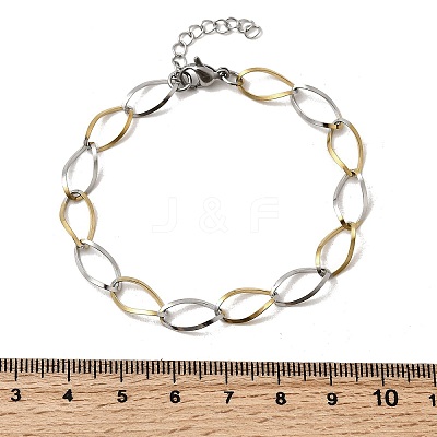 304 Stainless Steel Link Chain Bracelets for Women BJEW-A051-02GP-1