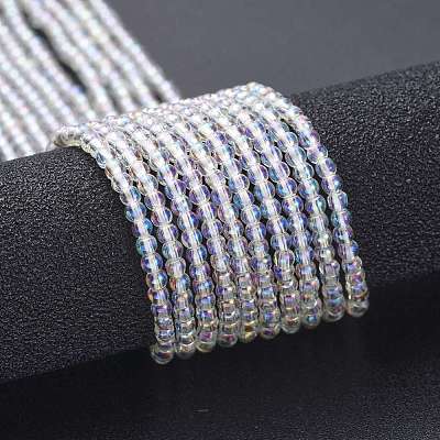 Electroplate Glass Beads Strands EGLA-K014-A-AB01-1