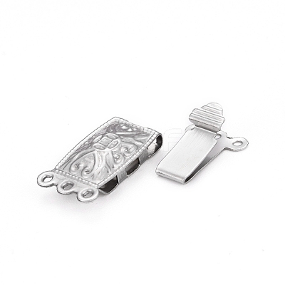 Tarnish Resistant 304 Stainless Steel Box Clasps STAS-P249-02P-1