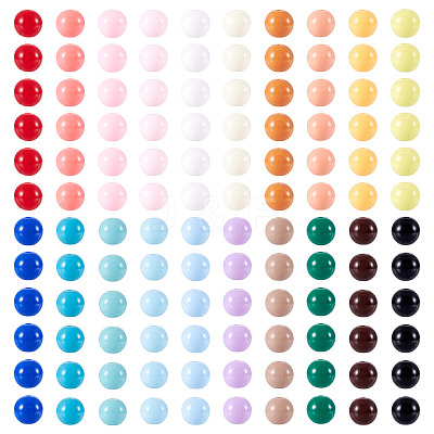 252Pcs 14 Colors Opaque Acrylic Beads SACR-TA0001-49-1
