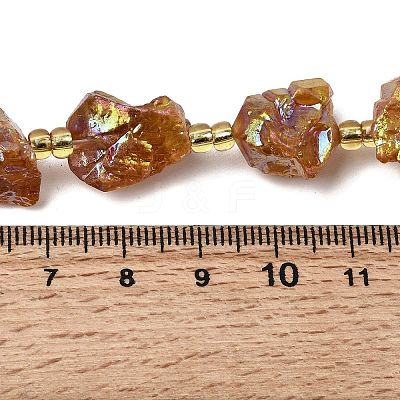 Electroplated Raw Rough Natural Amethyst Beads Strands G-Z131-J02-05-1