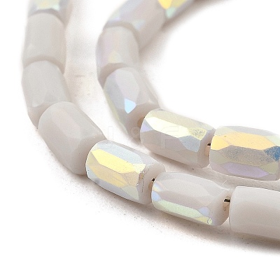 Frosted Imitation Jade Glass Beads Strands GLAA-P058-07A-04-1