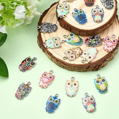 20Pcs 10 Styles Alloy Enamel Pendants ENAM-YW0006-95-1