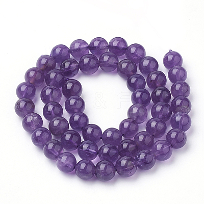 Natural Amethyst Beads Strands X-G-Q961-17-6mm-1