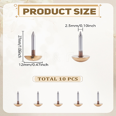 10Pcs Brass Furniture Nails KK-LP0004-74-1