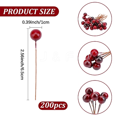 200Pcs Plastic Simulated Berries AJEW-CP0009-92B-1