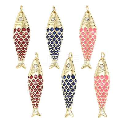 3Pcs 3 Colors Barss Pendants KK-YW0004-56-1