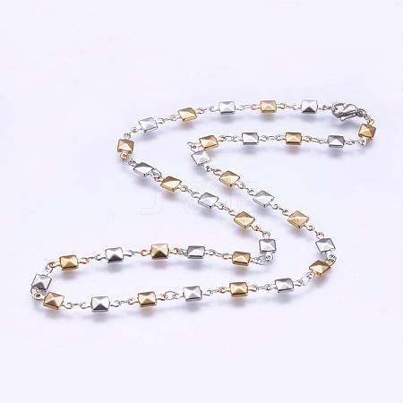 304 Stainless Steel Chain Necklaces STAS-P164-07GP-1