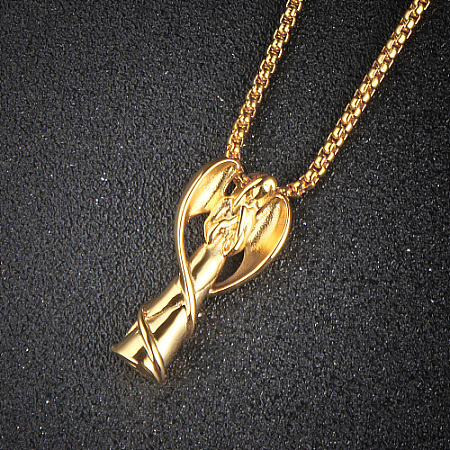 Stainless Steel Angel Pendant Necklaces for Women WQ2654-3-1