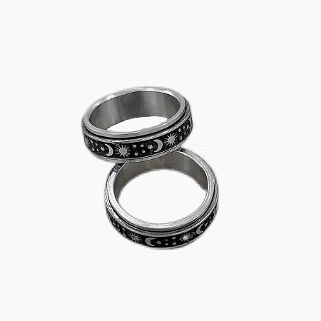 201 Stainless Steel Rotating Fidget Band Ring MATO-PW0001-059A-05-1