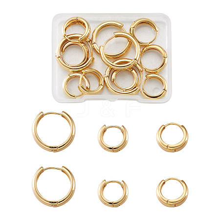 YILISI 6 Pairs 3 Styles Brass Huggie Hoop Earrings EJEW-YS0001-01-1