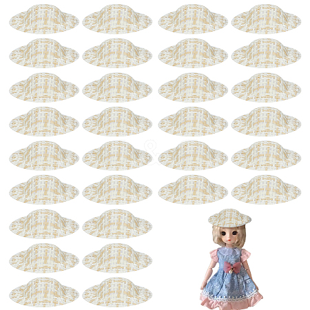 30Pcs Paper with Cloth Doll Hat AJEW-FG0007-88-1