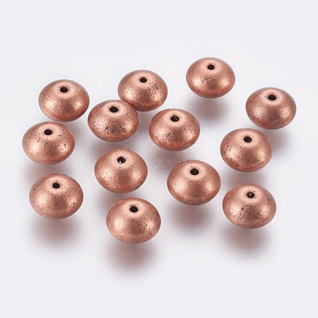 Tibetan Style Alloy Flat Round Beads TIBEB-5549-R-FF-1