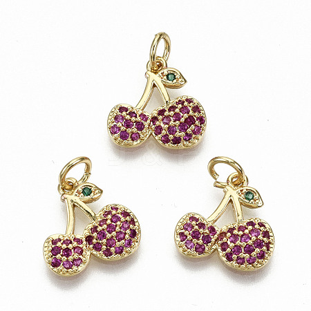 Brass Micro Pave OldRose Cubic Zirconia Charms X-ZIRC-S067-151-NF-1