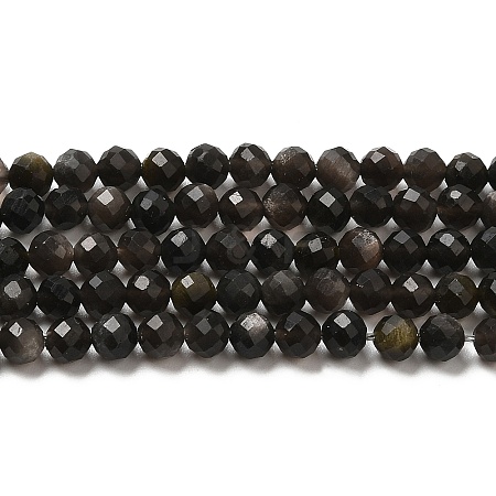 Natural Silver Sheen Obsidian Beads Strands LS-G-E608-A02-C-1