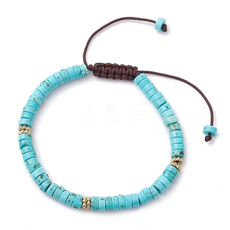 Natural Howlite Braided Bead Bracelets BJEW-JB11114-01-1