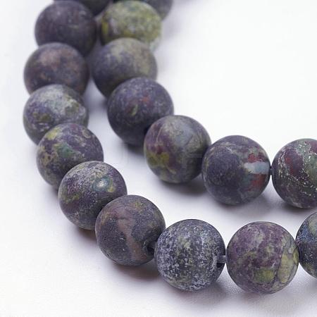 Natural Bloodstone Beads Strands G-F520-59-10mm-1