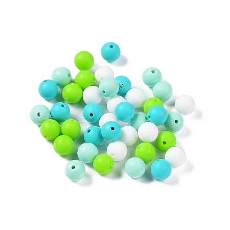 Round Food Grade Eco-Friendly Silicone Focal Beads SIL-F003-01E-1