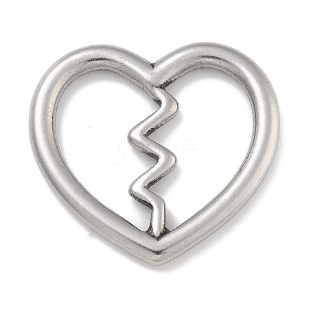 Anti-Tarnish 304 Stainless Steel Heart Linking Rings STAS-D197-24P-1