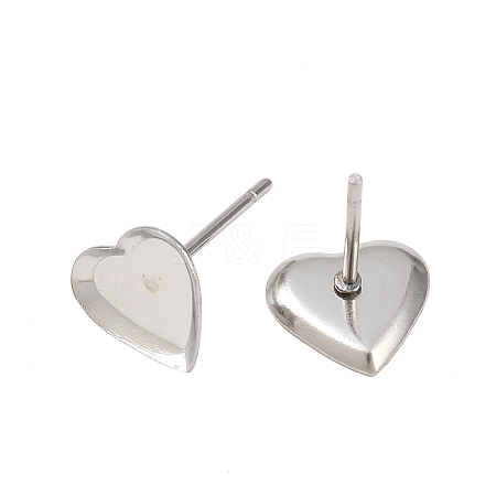 Tarnish Resistant Earring Cabochon Settings 304 Stainless Steel Ear Studs Blank Settings X-STAS-Q170-12-1