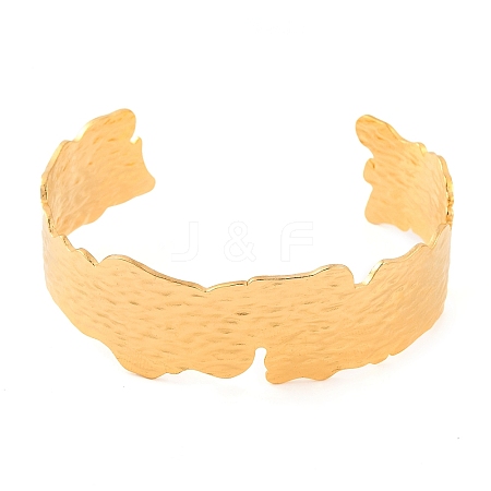 304 Stainless Steel Open Cuff Bangles for Women LS-BJEW-G711-01A-G-1