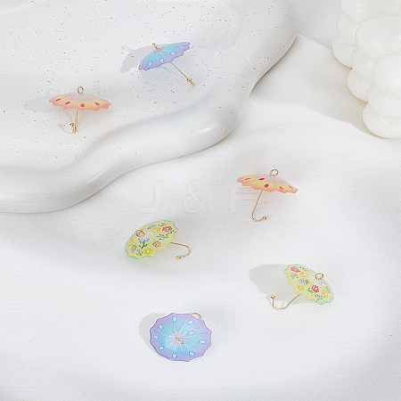 6Pcs 3 Colors Acrylic Pendants OACR-LP0001-07-1