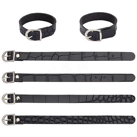 Flat PU Imitation Leather Cord Bracelets for Women Men BJEW-WH0020-70B-1