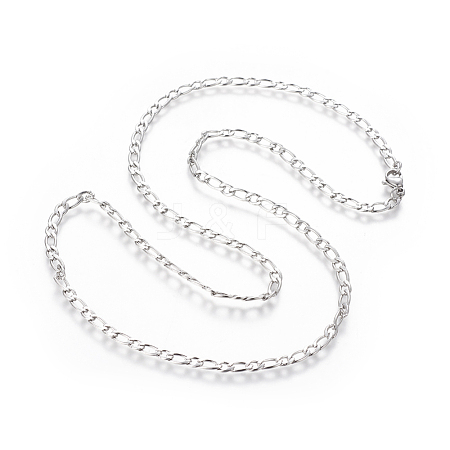 304 Stainless Steel Figaro Chain Necklaces NJEW-E143-07P-1